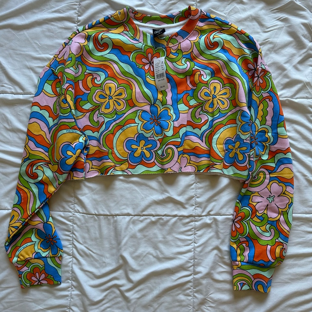 Pacsun 70s Retro Fleece Crop Top